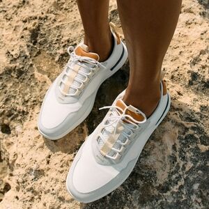 Wolf And Shepard Crossover Victory Sneakers Trainers White Leather Mesh Size 6.5